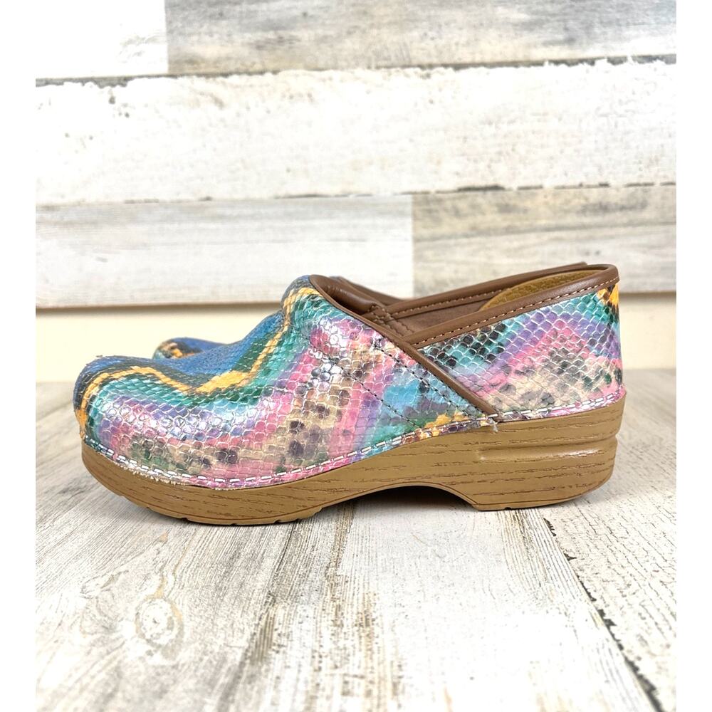 Dansko Womens 7.5 EU 38 Professional Mermaid Metallic Comfort Nursing Clogs